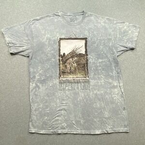 Led Zeppelin IV Man With Sticks Band Album Tie Dye T-Shirt Sz 2XL Distressed